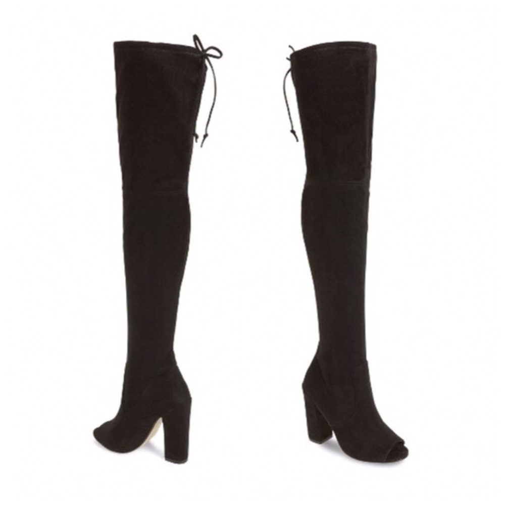 STEVE MADDEN Over The Knee Thigh Black Boots